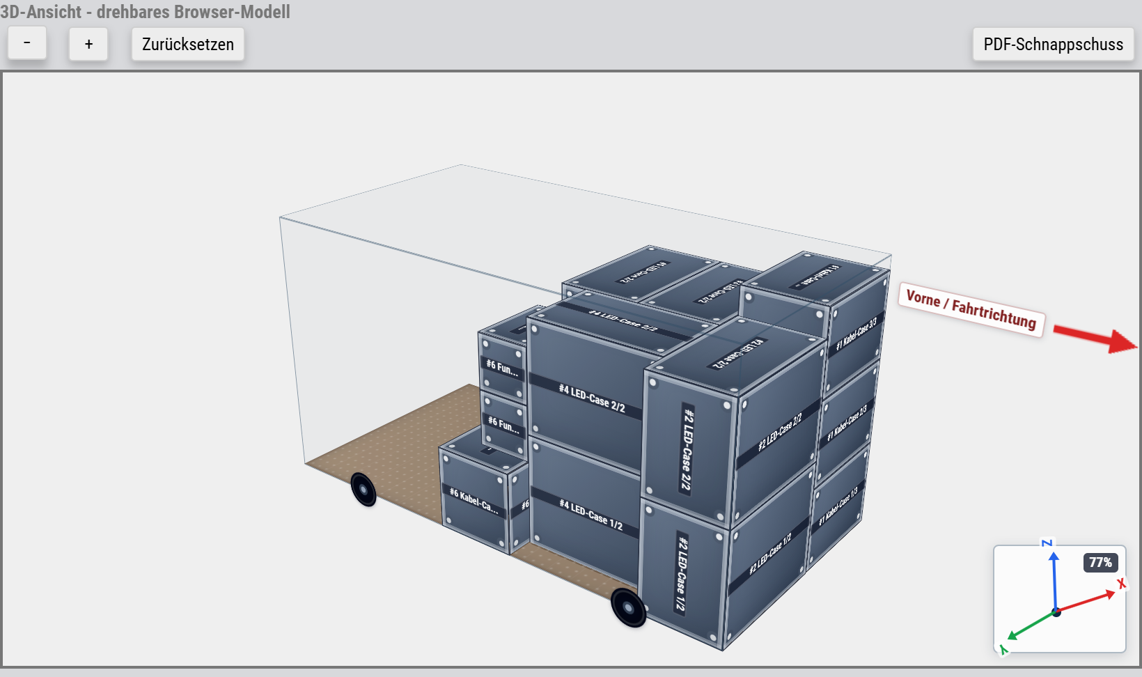 3D-Ansicht eines Beispiel-Ladeplans