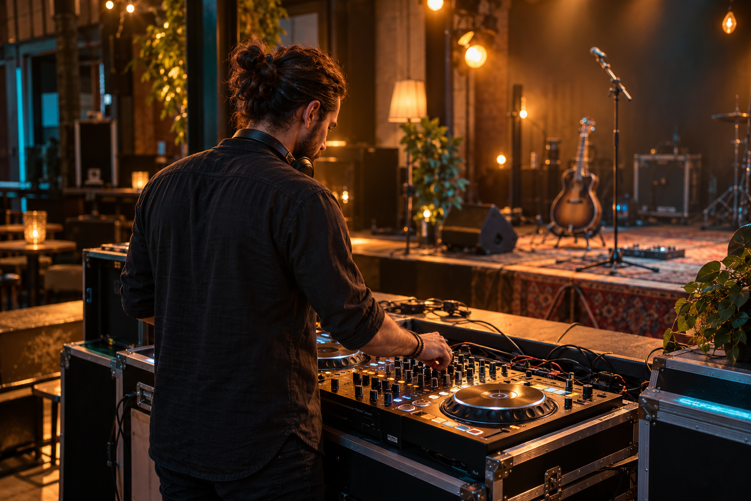 Illustration: DJ bereitet seinen Auftritt vor